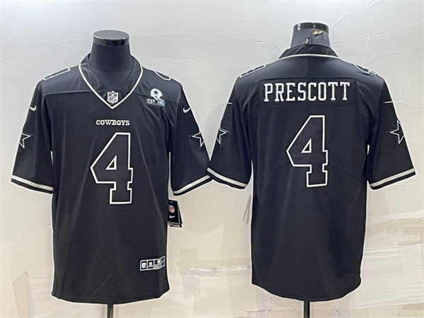 Men's Dallas Cowboys #4 Dak Prescott Nike 2022 Lights Out Black Limited Jersey