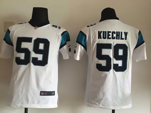 Kids Nike NLF Game Jersey Carolina Panthers #59 Luke Kuechly White