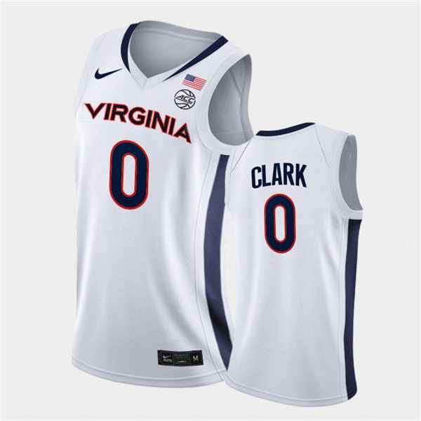 Mens Virginia Cavaliers #0 Kihei Clark Nike 2020 White Unity College Basketball Game Jersey