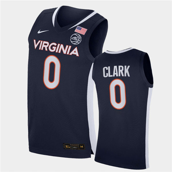 Mens Virginia Cavaliers #0 Kihei Clark Nike 2020 Navy Unity Road College Basketball Game Jersey