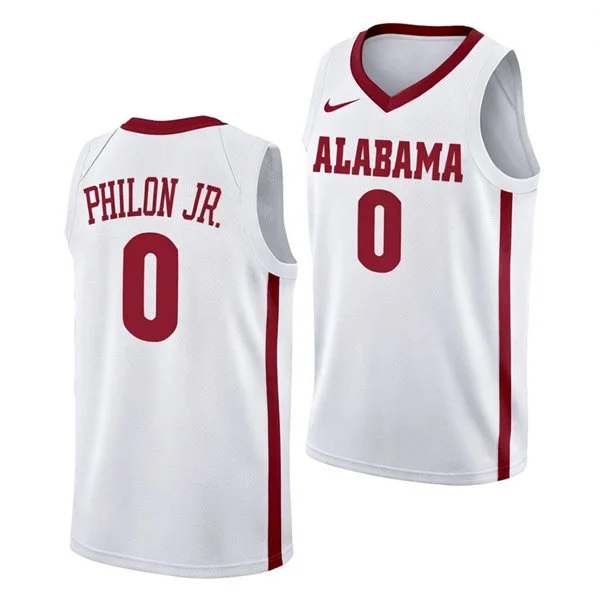 Alabama Crimson Tide #0 Labaron Philon Nike White College Basketball Game Jersey