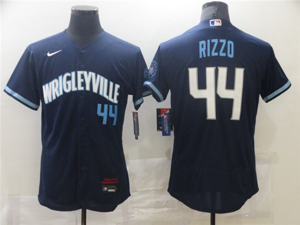 Mens Chicago Cubs #44 Anthony Rizzo Nike Navy 2021 City Connect Authentic Jersey