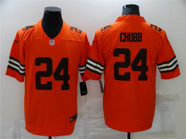 Mens Cleveland Browns #24 Nick Chubb Nike Orange 2021 Inverted Legend Jersey