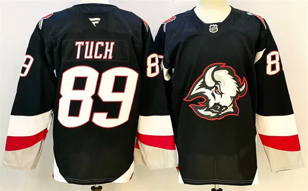 Men's Buffalo Sabres #89 Alex Tuch Black Fanatics Black alternate Goathead Jersey