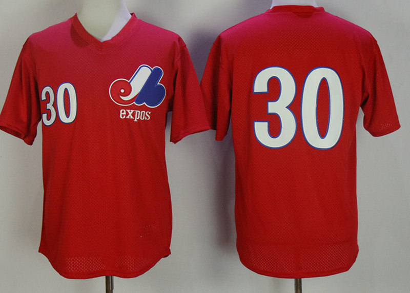 Montreal Expos #30 Tim Raines Mitchell & Ness Red Batting Practice Jersey
