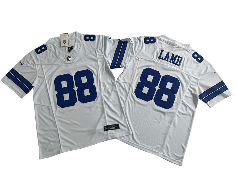 Men's Dallas Cowboys #88 CeeDee Lamb Nike 2023 White Vapor F.U.S.E. Limited Jersey