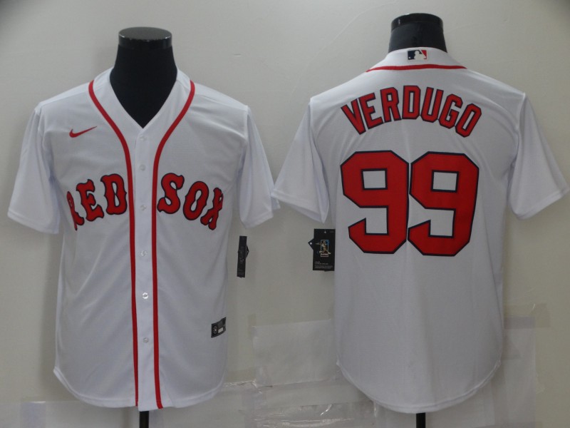 Mens Boston Red Sox #99 Alex Verdugo Nike White Home Cool Base Jersey