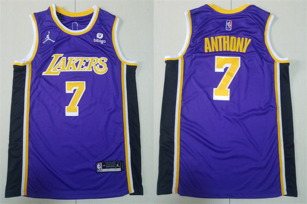 Mens Los Angeles Lakers #7 Carmelo Anthony Jordan Purple Statement Edition  Jersey