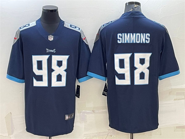 Mens Tennessee Titans #98 Jeffery Simmons Nike Navy Vapor Untouchable Limited Jersey
