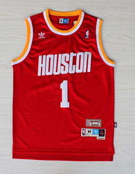 Mens Houston Rockets #1 Tracy McGrady Swingman Red Throwback Jersey