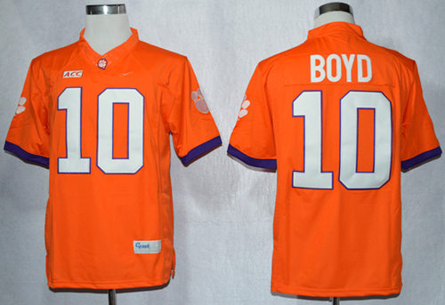 Men's Clemson Tigers #10 Tajh Boyd College Football Limited Jerseys-Orange