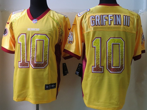 Men's Washington Redskins #10 Robert Griffin Nik Drift Fashion Gold Elite Jerseys