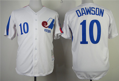 Men's Montreal Expos #10 Andre Dawson White 1982 Throwback Jersey