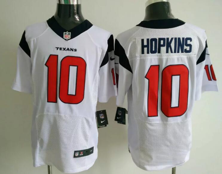 Men's Houston Texans #10 DeAndre Hopkins White Road NFL Nike Elite Jersey