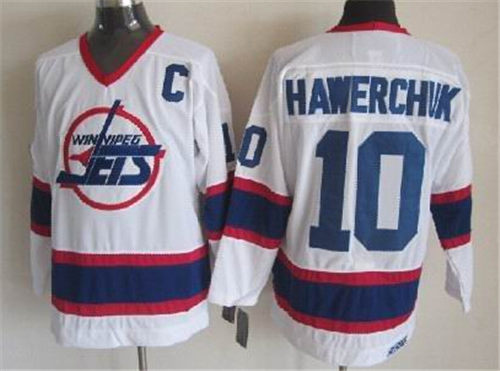 Men's Winnipeg Jets #10 Dale Hawerchuk White CCM Vintage Throwback Jersey