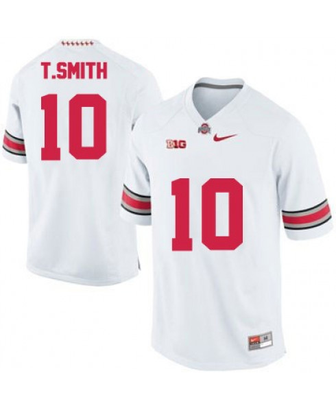 Troy Smith Ohio State Buckeyes Men's Jersey - #10 NCAA White Replica Authentic