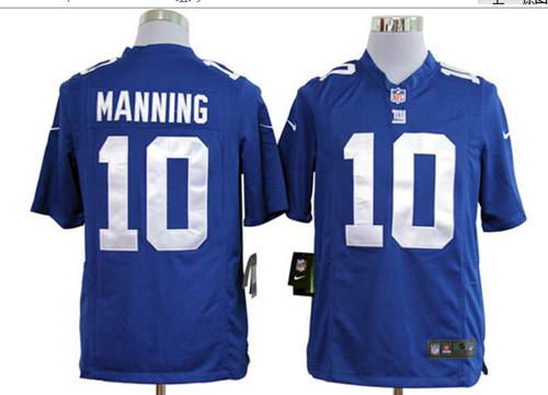 Men's New York Giants #10 Eli Manning Blue Nik Elite Jersey