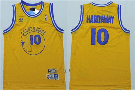 Men's Golden State Warriors #10 Tim Hardaway Yellow Throwback Swingman Jersey