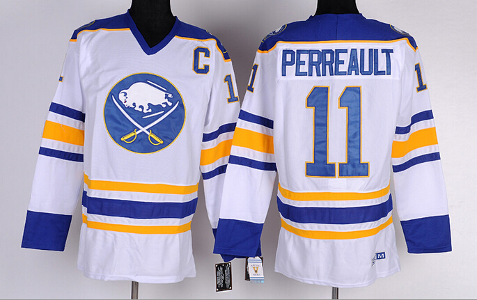 Men's Buffalo Sabres #11 Gilbert Perreault White CCM Jersey