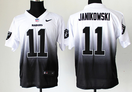Men's Oakland Raiders #11 Sebastian Janikowski Nik Elite Drift Fashion II Jerseys
