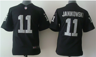 Kid's Oakland Raiders #11 Sebastian Janikowski Black Nik Game Jersey