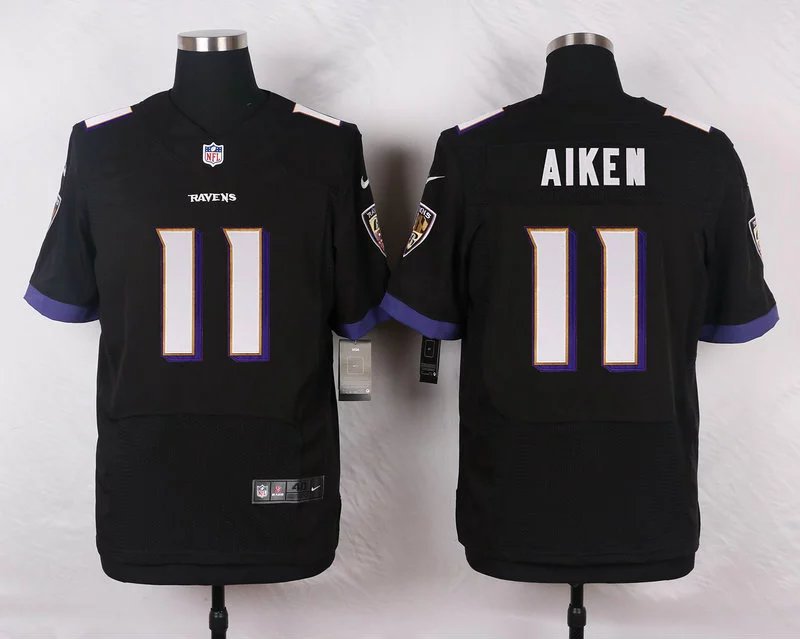 Men's Baltimore Ravens #11 Kamar Aiken Black Alternate NFL Nike Elite Jersey