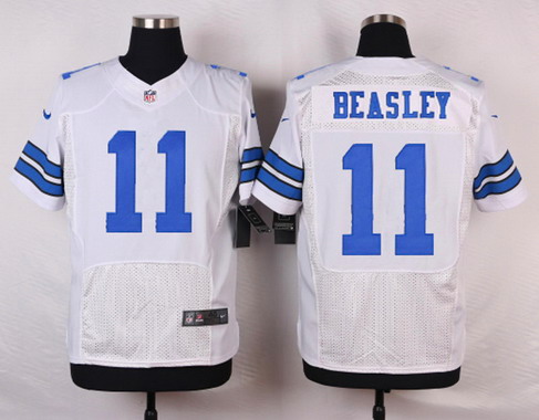Men's Dallas Cowboys #11 Cole Beasley Nike Elite Road White Jersey