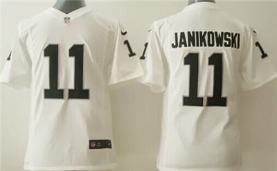 Kid's Oakland Raiders #11 Sebastian Janikowski White Nik Game Jersey
