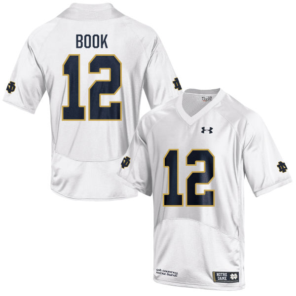 Men's Norte Dame Fighting Irish #12 Ian Book White with name Under Armour Stitched NCAA College Football Jersey