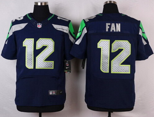 Men's Seattle Seahawks #12 Fan Blue Nike Elite Jersey