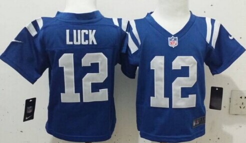 Toddler's Nik Indianapolis Colts #12 Andrew Luck Blue Football Jersey