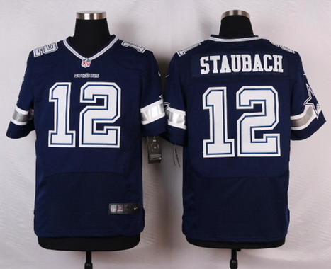 Nike Dallas Cowboys #12 Roger Staubach Blue Elite Jersey