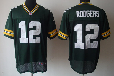 Nike NFL Jersey   Green Bay Packers #12 Aaron Rodgers Green Elite Style Jersey