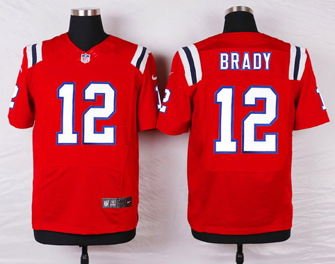 Mens Nike New England Patriots #12 Tom Brady Red Elite Jersey