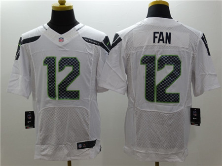 Men's Seattle Seahawks #12 Fan White Nike Elite Jersey