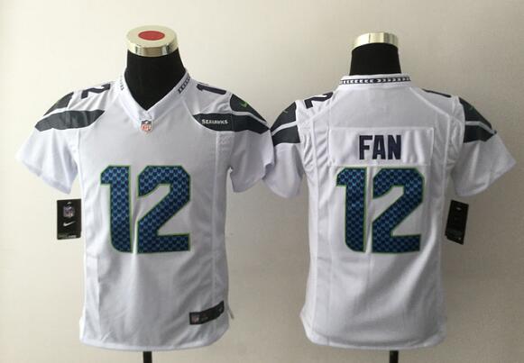 Kid's Seattle Seahawks Nike Game Jersey #12 Fan White