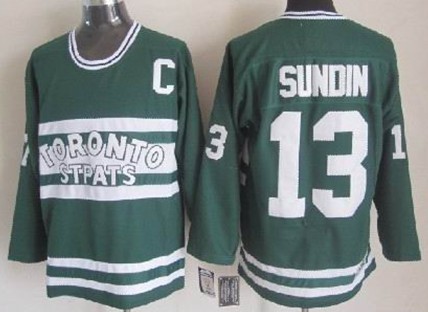 Toronto Maple Leafs #13 Mats Sundin Green Throwback CCM Jersey