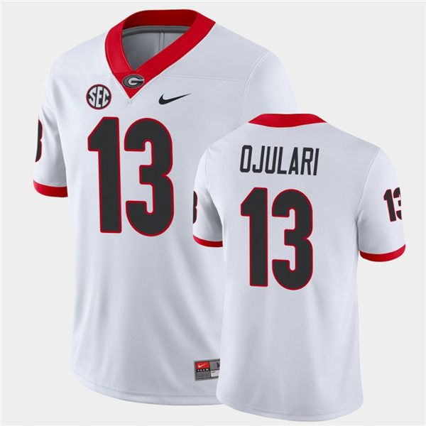 Men's Georgia Bulldogs #13 Azeez Ojulari Nike White Football Jersey