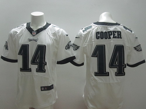 Men's Philadelphia Eagles #14 Riley Cooper 2014 White Nik Elite Jersey