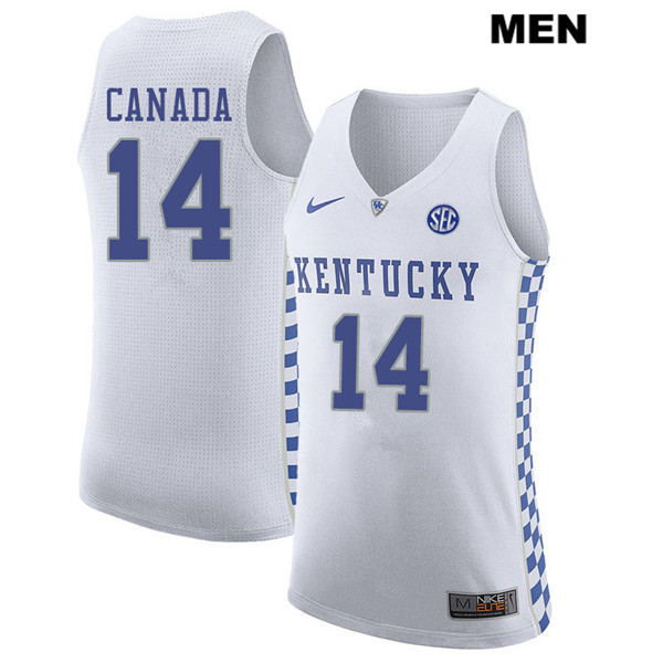Mens Kentucky Wildcats #14 Brennan Canada Nike White College Basketball Jersey
