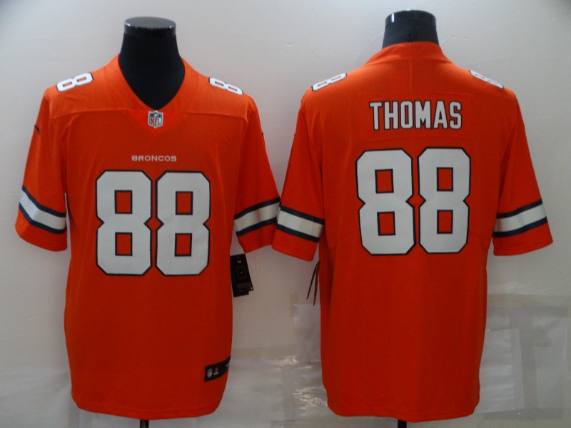 Men's Denver Broncos Retired Player #88 Demaryius Thomas Nike Orange Color Rush Vapor Limited Jersey