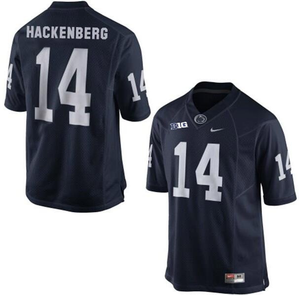 Mens Penn State Nittany Lions Nike Navy Blue #14 Christian Hackenberg Limited Football Jersey-with name