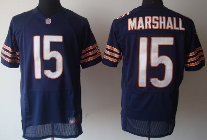 Men's Chicago Bears #15 Brandon Marshall Blue Nik Elite Jerse