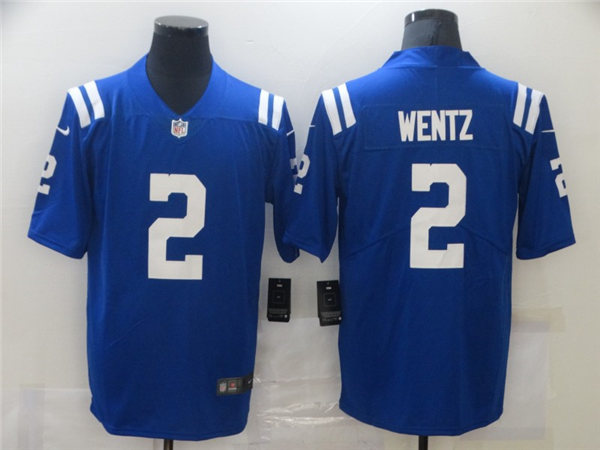 Men's Indianapolis Colts #2 Carson Wentz Nike Royal NFL Vapor Limited Jersey