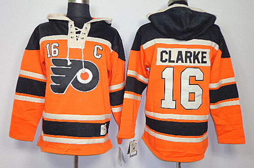 Philadelphia Flyers #16 Bobby Clarke Orange Old Time Hockey hoodies