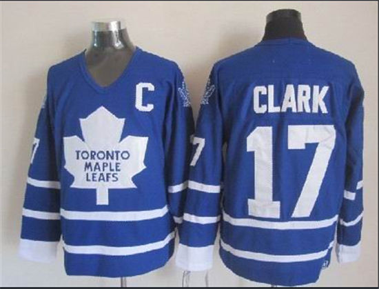Toronto Maple Leafs #17 Wendel Clark Blue Throwback Jersey