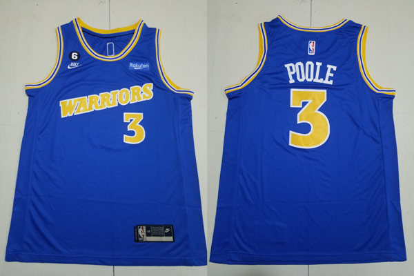 Mens Golden State Warriors #3 Jordan Poole Nike 2022-23 Royal Classics Edition Swingman Jersey
