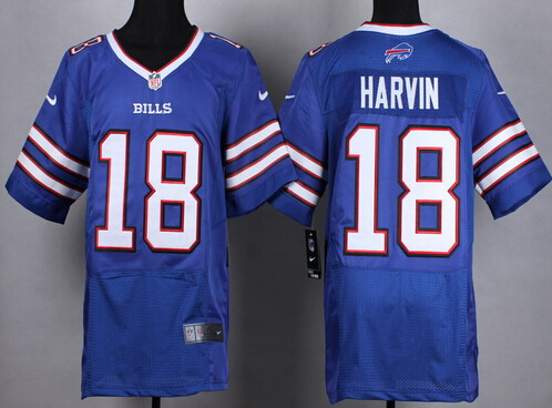 Men's Buffalo Bills #18 Percy Harvin Blue Nike Elite Jersey
