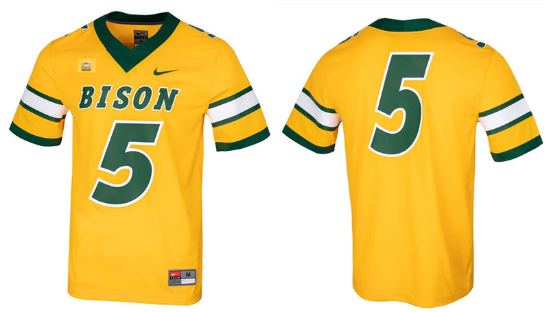 Men's North Dakota State Bison #5 Trey Lance Nike Gold Game College Football Jersey Without Name