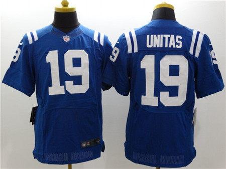 Mens Nike Elite Jersey Indianapolis Colts #19 Johnny Unitas Blue